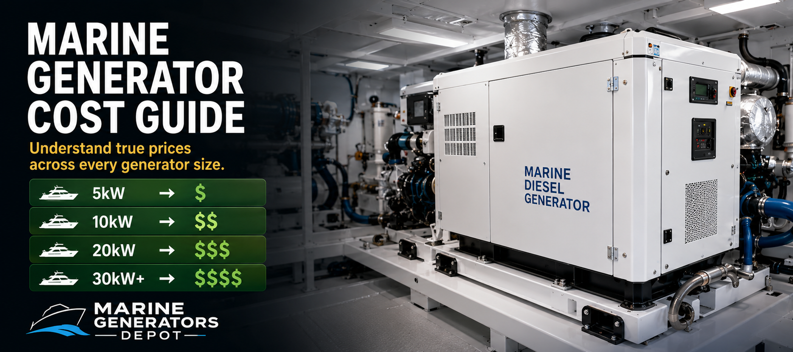marine generator cost guide for 5kW 10kW 20kW and 30kW generators