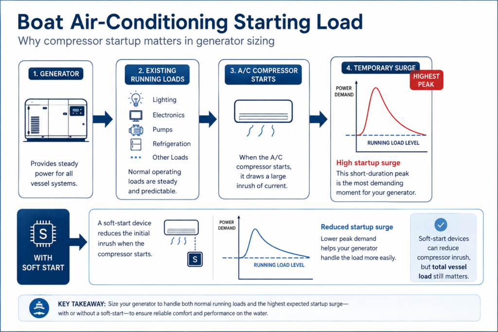 marine generator sizing for boat air conditioning starting load